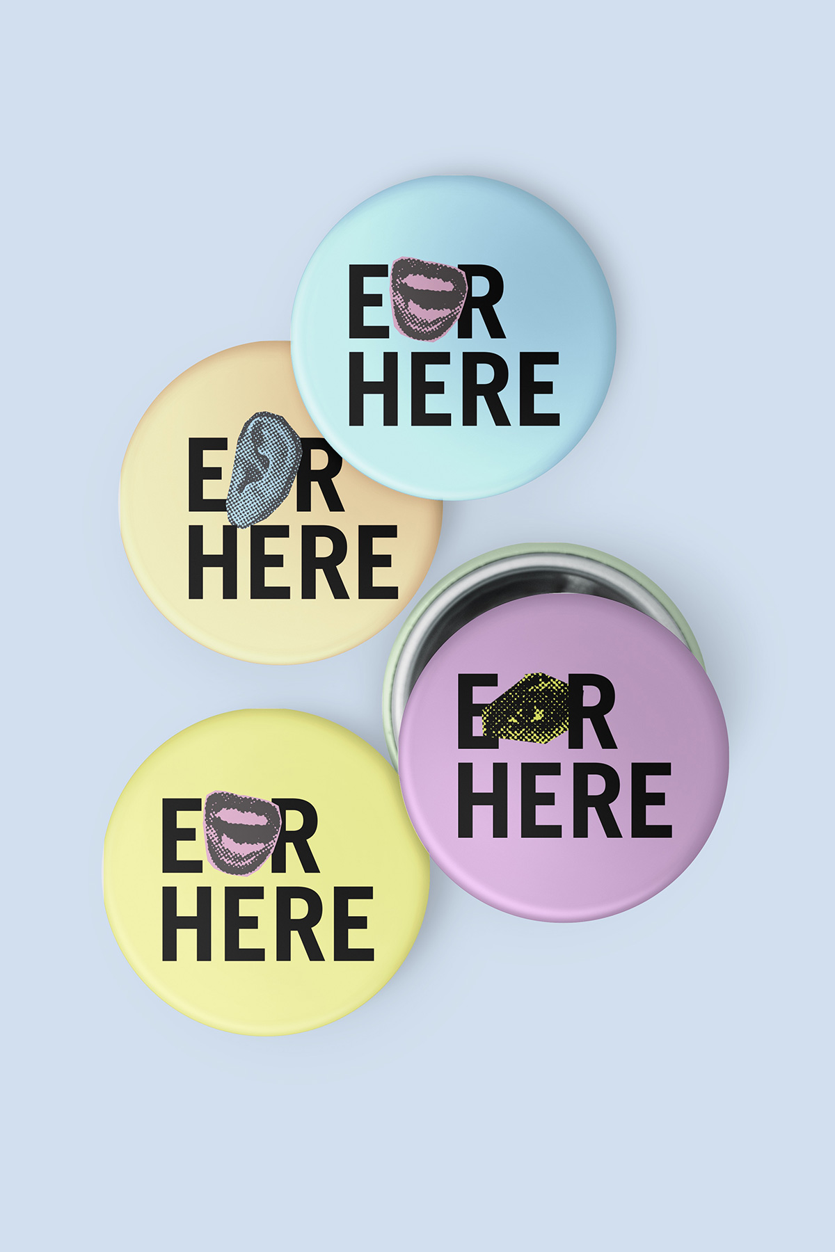 Ear Here buttons