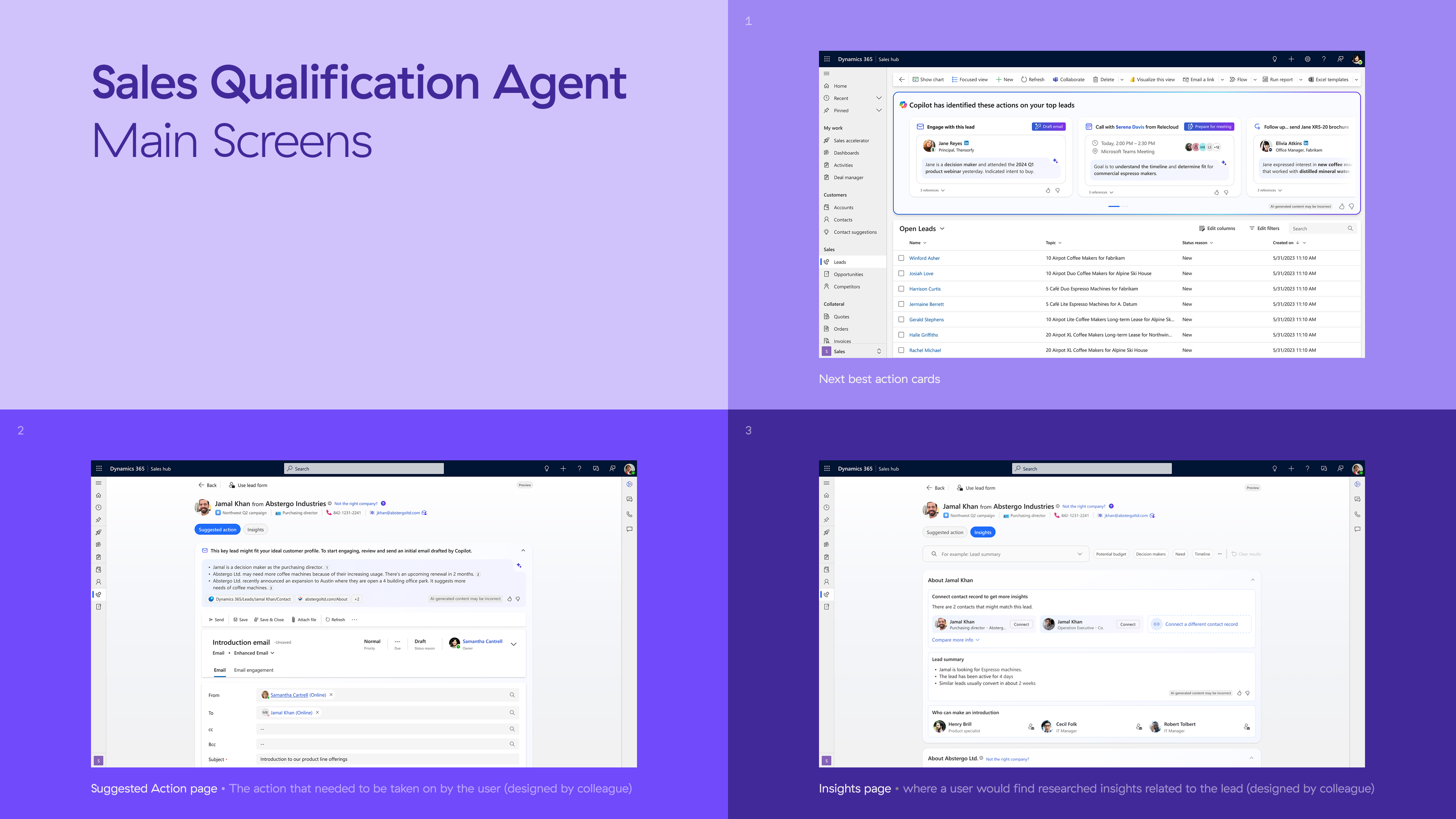 Sales Qualification Agent screens